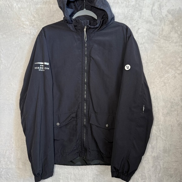 Vuori Men's Large Black Lightweight Hooded Jacket The Madison Club Windbreaker